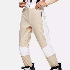 Topshop SNO Stone & Ecru Color Block Ski Trousers